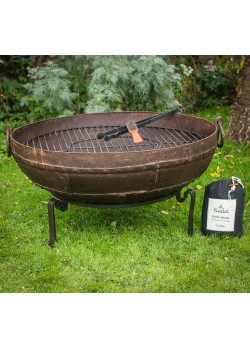 90cm Original Firebowl on Tudor Stand with Grill