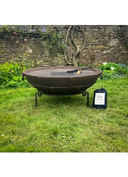 110 cm Original Firebowl on Tudor Stand with Grill