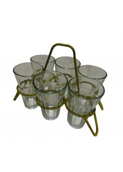 Set of 6 Chai Glasses in Carrier